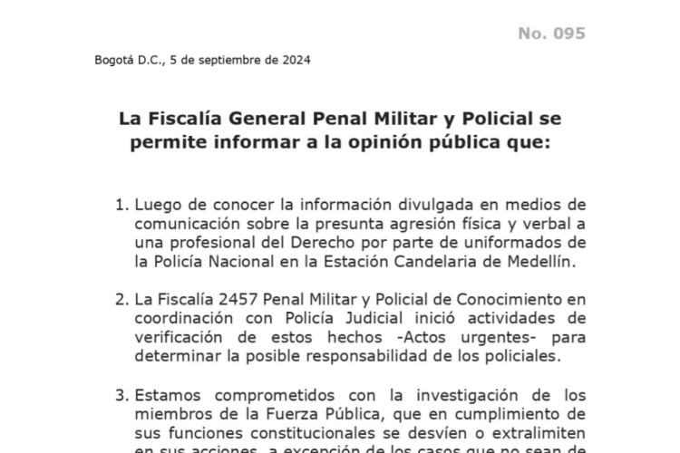 Comunicado de prensa 095